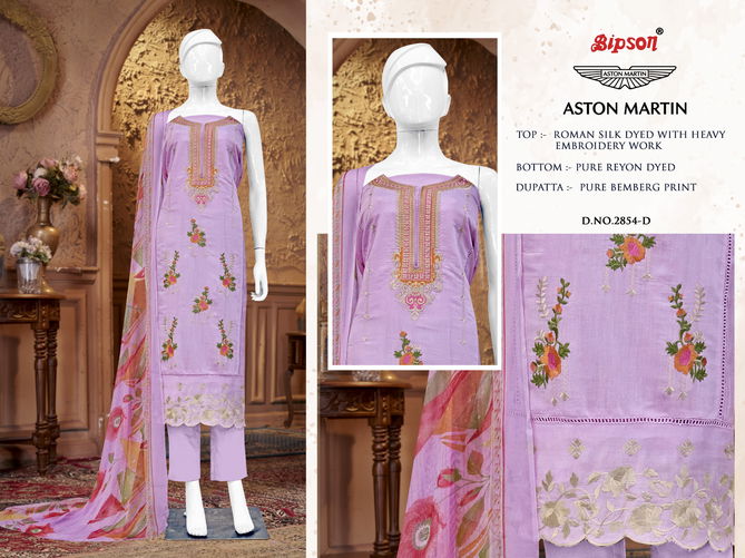 Aston Martin 2854 By Bipson Roman Silk Embroidery Dress Material Wholesale Shop In Surat